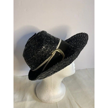 Vintage Black Hat With Buckle Band Sz Large - £14.59 GBP