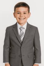 Boys Grey Slim Suit (Scholar) - $1,308.45 MXN+