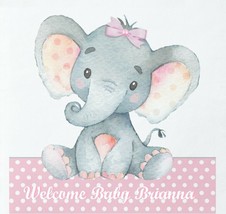 Baby Girl Elephant Baby Shower Edible Cake Topper Decoration - £10.17 GBP