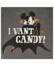 Disney Parks Mickey Mouse Vampire I Vant Candy Faux Leather Halloween Sign - $29.69