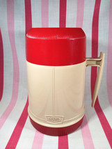 Neat 1970&#39;s Retro Red/Tan King Seeley Wide Mouth Thermos 10oz Vaccuum Jar #6002 - £11.07 GBP