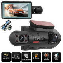 Dual Lens Car Dvr Dash Cam Video Recorder  Front And Inside Camera - £32.06 GBP