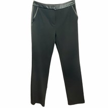 INC Womens Tuxedo Pants Black Size 2 Faux Leather Taped Leg Straight Poc... - £7.92 GBP