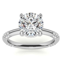  1.0 carat- 6.5MM Round Lace Design Moissanite Engagement Ring in 14k Gold - £743.20 GBP