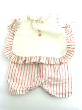 Doll Clothes Outfit Top and Bloomers White w Red Stripe Ruffle Trim  - £12.40 GBP