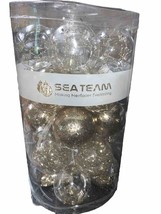 Sea Team Shatterproof Clear And Gold Plastic Christmas Ball Ornaments - $14.73