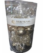 Sea Team Shatterproof Clear And Gold Plastic Christmas Ball Ornaments - $20.30 CAD
