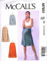 McCalls M7931 Misses Fitted Skirts in 3 Lengths Size 14 to 22 Sewing Pattern New - $12.70