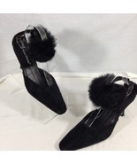 Pierre Dumas Carmela Women&#39;s Black Micro Suede Slingback Stiletto Heels ... - £10.03 GBP