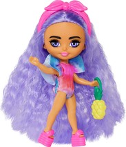 Barbie Extra Mini Minis Travel Doll with Pink &amp; Blonde Hair, Fringe Top, Pastel  - $5.89