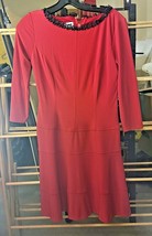 RED DRESS WITH BLACK LACE SIZE 4 - £33.08 GBP