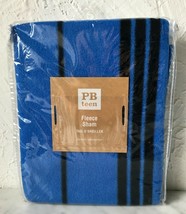 Pottery Barn Teen Blue Black Striped Fleece Pillow Sham - Standard Size NEW - £15.11 GBP