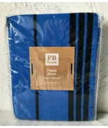 Pottery Barn Teen Blue Black Striped Fleece Pillow Sham - Standard Size NEW - £15.11 GBP