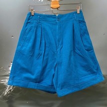 Vtg Size 14 HUNT CLUB Teal 90s High Waist Pleated Mom Shorts High Rise P... - $28.00