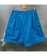 Vtg Size 14 HUNT CLUB Teal 90s High Waist Pleated Mom Shorts High Rise P... - $38.29 CAD