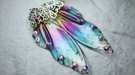 Butterfly Earrings, Fairy Wing Earrings, Resin Fairy Earrings, Costume Earrings, - £21.27 GBP