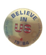 Vintage 1984 Los Angeles Olympics Believe In US Pinback Button Red White... - $12.77 CAD