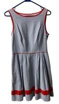 Jessica Simpson Women Seersucker Size 8 Red White Blue Striped Tank Dress - £13.36 GBP