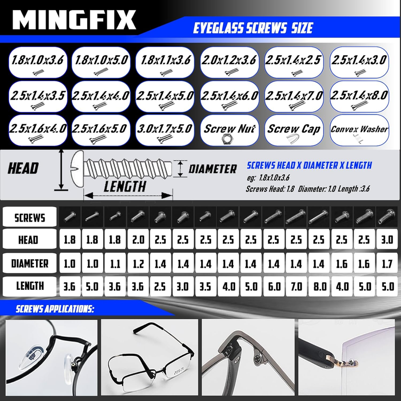 Eyeglass Sunglass Repair Kit,Mingfix Magnetic Eye Glasses Repairing Tool Kit wit Item image 3
