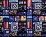 Cotton American Navy USA Military Prints Blue Fabric Print by the Yard D... - £11.03 GBP
