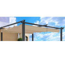 13x10 Khaki Replacement Canopy for Retractable Pergola - $118.99
