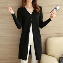 Sweater Women Slim  Cardigan Sweater high quality Vintage Long Sleeve Button-up  - £75.16 GBP