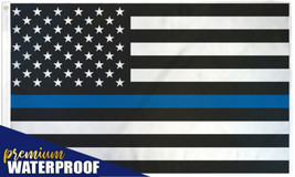 4X6 Ft Thin Blue Line Usa Police American Flag, Polyester Banner 4&#39;X6&#39; Huge Size - £20.42 GBP