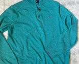 VINEYARD VINES Mens 1/4 Zip Turquoise Soft Mens Sweater Pullover Size Large - £21.83 GBP