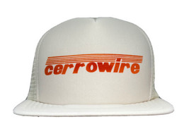 Vintage Cerrowire Hat Cap Snap Back White Mesh Trucker Copper Wire Hartselle AL - £15.81 GBP