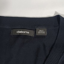 Claiborne Women's Knit Black Cotton Vest Sweater Size 3XLT Black w/Purple Argyle image 3