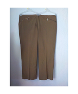 Ruby Rd Fits Women 3X Brown Pants Flat Front Trouser Career Zip Accent W... - $18.80
