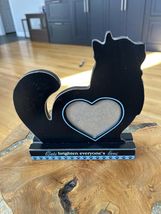 Black Cat Shaped Photo Frame with Heart Cutout - $14.85