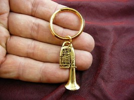 (M-205-D) TUBA KEY CHAIN ring keychain JEWELRY 24k gold plate Mirafone 5... - £16.96 GBP