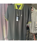 Psycho Bunny Collins Sport Polo Size L Black And Lime Green - $102.57 CAD