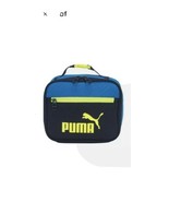 Puma Sidelines Horizontal Insulated Zippered Lunch Box Tote - Blue &amp; Neo... - £11.79 GBP