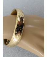 Hayward Gold Filled Antique Bangle Bracelet 7.5&quot; Hinged 1/2&quot; Wide Etched... - £180.13 GBP