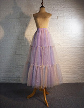 Rainbow Color Layered Long Tulle Skirt Women Plus Size Fluffy Sparkly Tulle Skir image 1