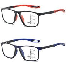 Gafas Lectura Multifocales TR90 Hombre Lentes Con Luz Azul Cerca Ultrali... - $33.98