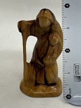 Olive Wood Holy Family Faceless Statue Hand Carved Holy Land 4&quot; - £19.54 GBP