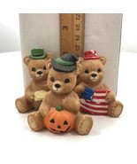 Homco Seasonal Holiday Teddy Bears #1413 Set of 3 Porcelain Figurines Vi... - $184.71 MXN