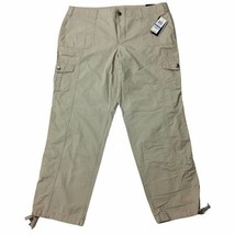 Style &amp; Co Womens 18 Litewght Convertible Leg Pants Tan Beige Khaki Summ... - $51.18