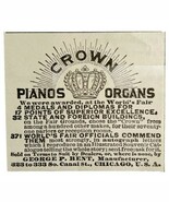 Crown Piano Organ Worlds Fair 1894 Advertisement Victorian Instrument  A... - $19.99