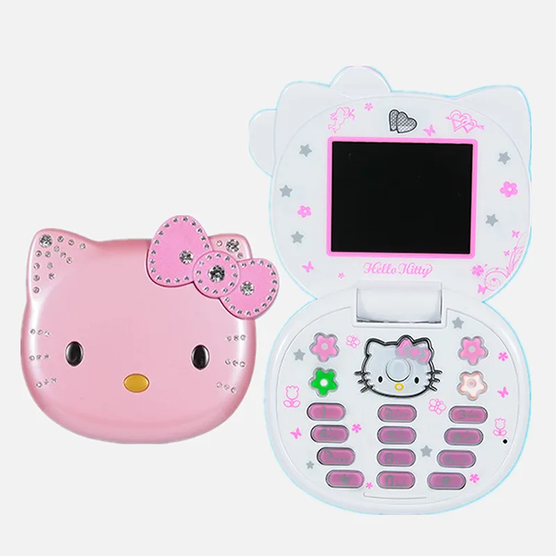 New K688 Hello Kitty Cute Mini Girl Mobile Phone With Flip Cartoon No Lock - £40.46 GBP