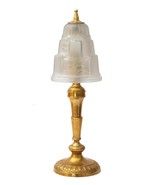 Art Deco Lamp Bedside Table Lamp &quot; Leveque Tower &quot; Brass Lamp Unique Light - $571.92 CAD