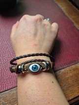 Dark Brown Eye Leather Bracelet - £3.86 GBP