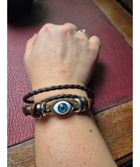 Dark Brown Eye Leather Bracelet - £3.82 GBP