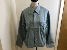 Women&#39;s Pale Gray Button up Military Bomber Size Large - £4.10 GBP