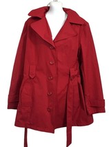 White Stag Womens Red Short Trench Coat Belted Large 12/14 - £35.39 GBP
