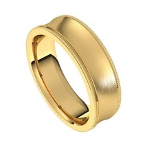 18k Yellow Gold 6 mm Concave Satin Finish Comfort Fit Wedding Band with ... - £1,105.40 GBP+