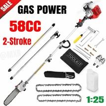 58Cc Gas Powered Pole Saw 2Cycle Chainsaw Tree Trimming Tree Pruner Gard... - $268.84